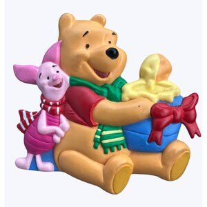 Disney Winnie The Pooh and Piglet Holiday Brooch Pin Jewelry